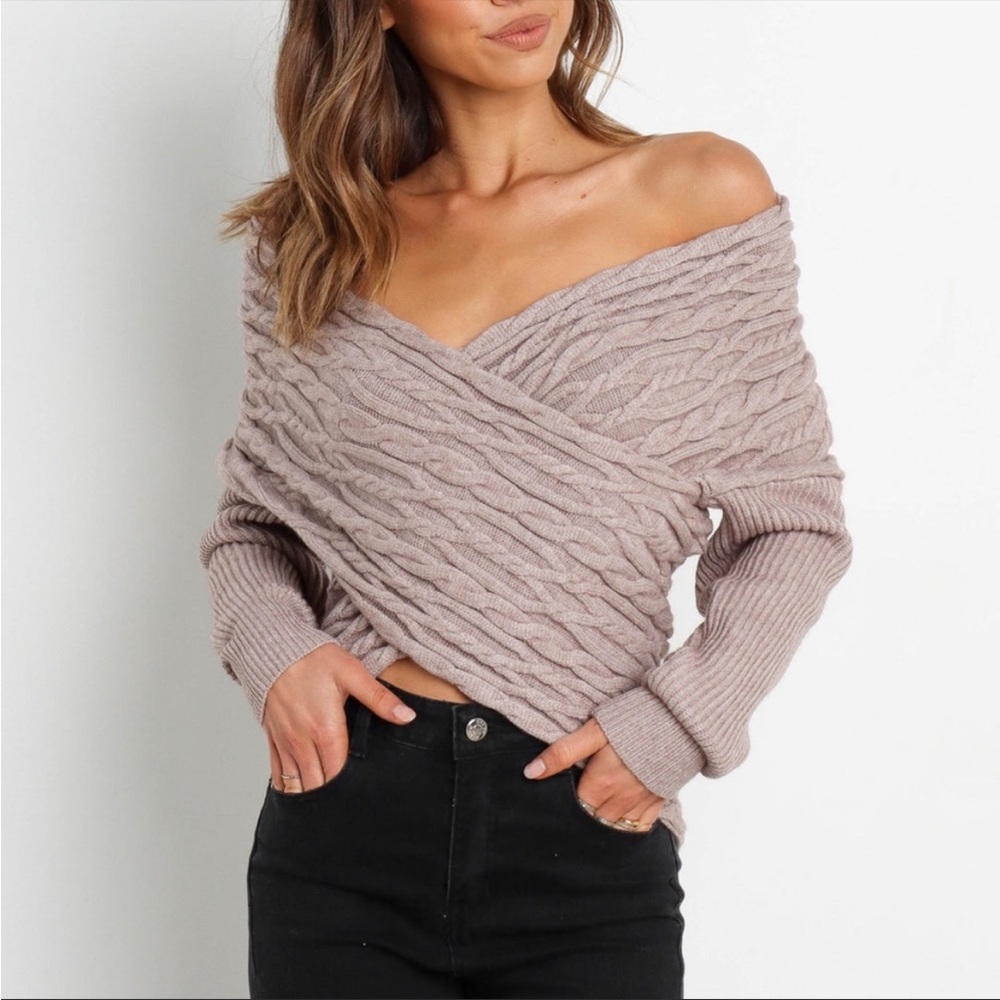 NWOT Petal and Pup Manny knit sweater in mocha, XS